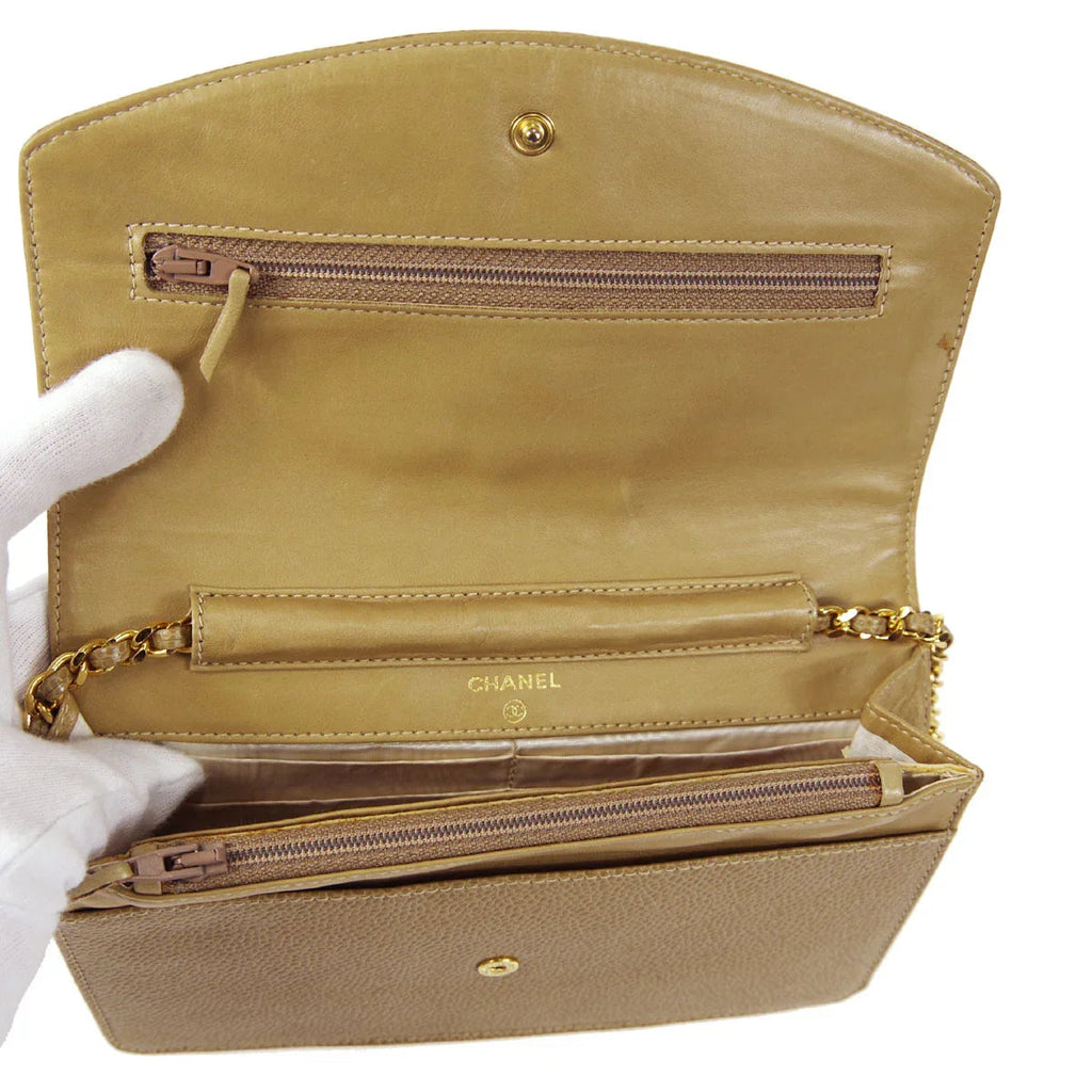 Chanel 1996-1997 Brown Caviar Timeless WOC Wallet on Chain