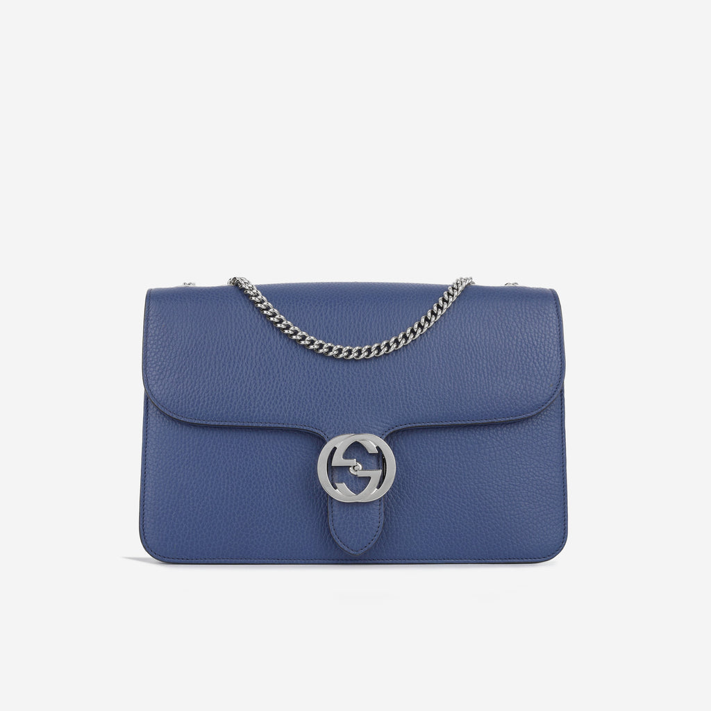 Large Interlocking Gucci Bag - Blue