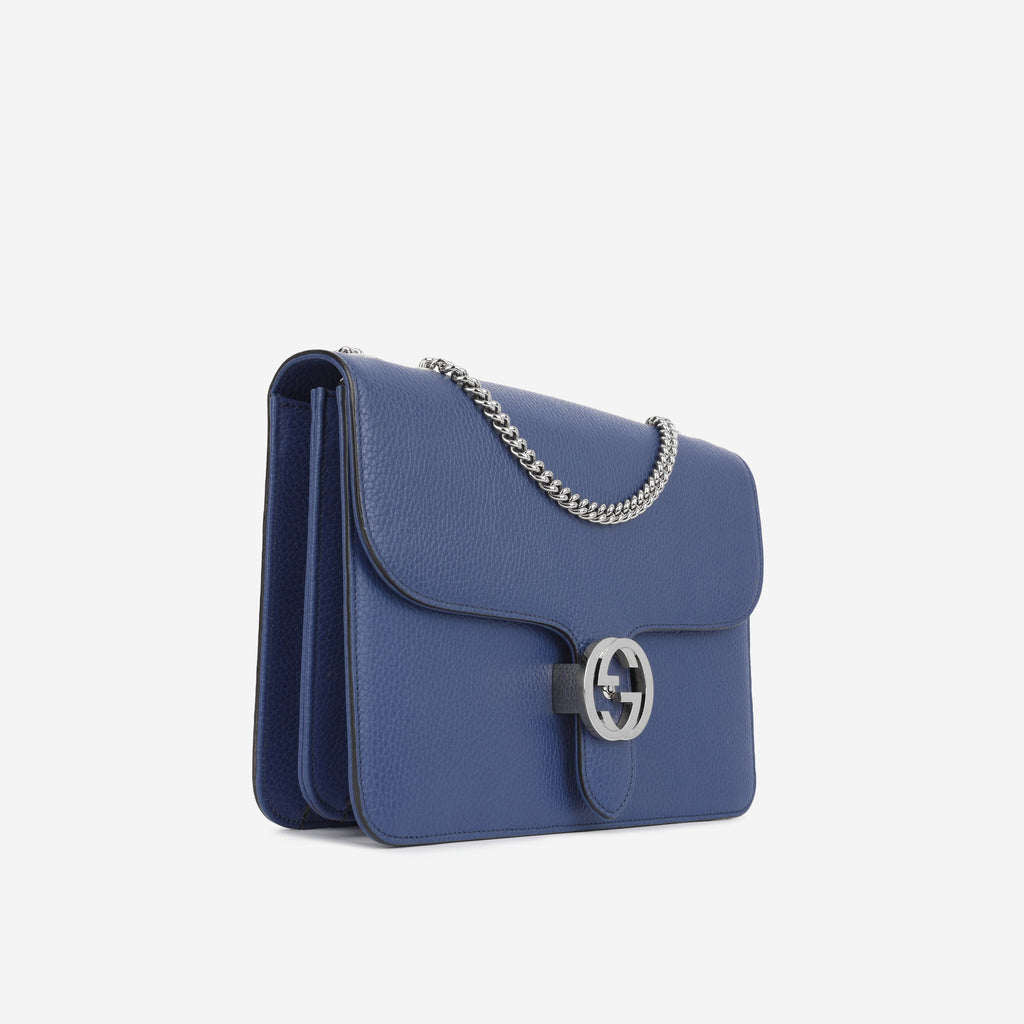 Large Interlocking Gucci Bag - Blue