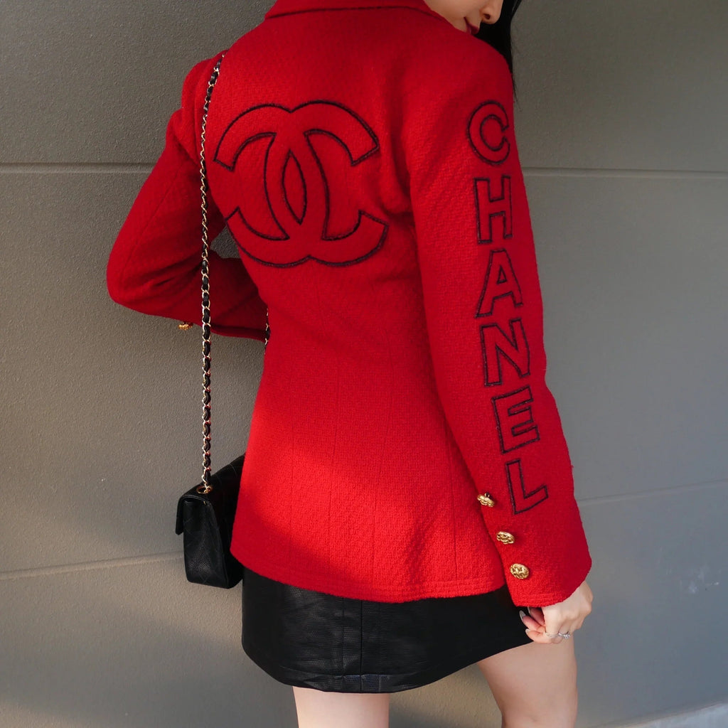 Chanel * Fall 1994 logo double-breasted tweed jacket