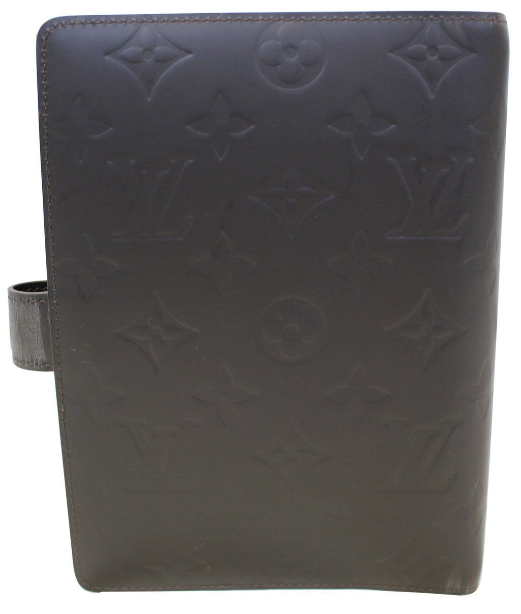 LOUIS VUITTON Mat Agenda MM Day Planner Cover Brown