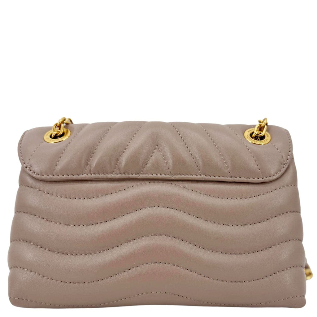 LOUIS VUITTON New Wave Chain MM Calfskin Leather Shoulder Bag Beige