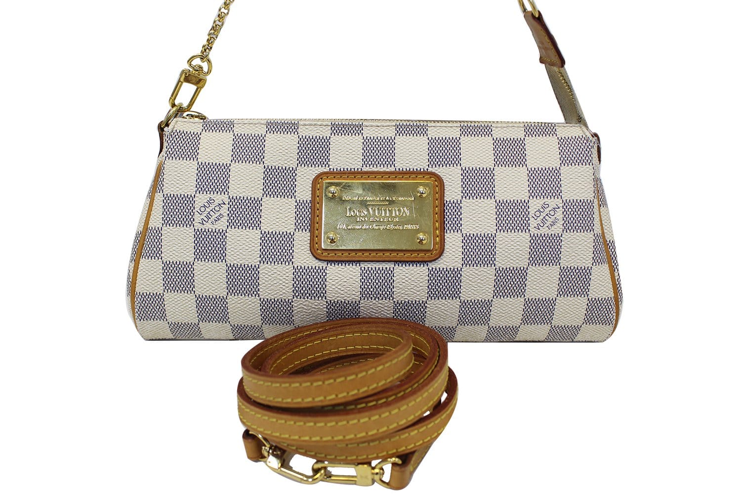 LOUIS VUITTON Damier Azur Eva Clutch Crossbody Bag