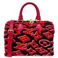 LOUIS VUITTON X UF Speedy Bandouliere 25  Tufted Monogram Satchel Bag Red
