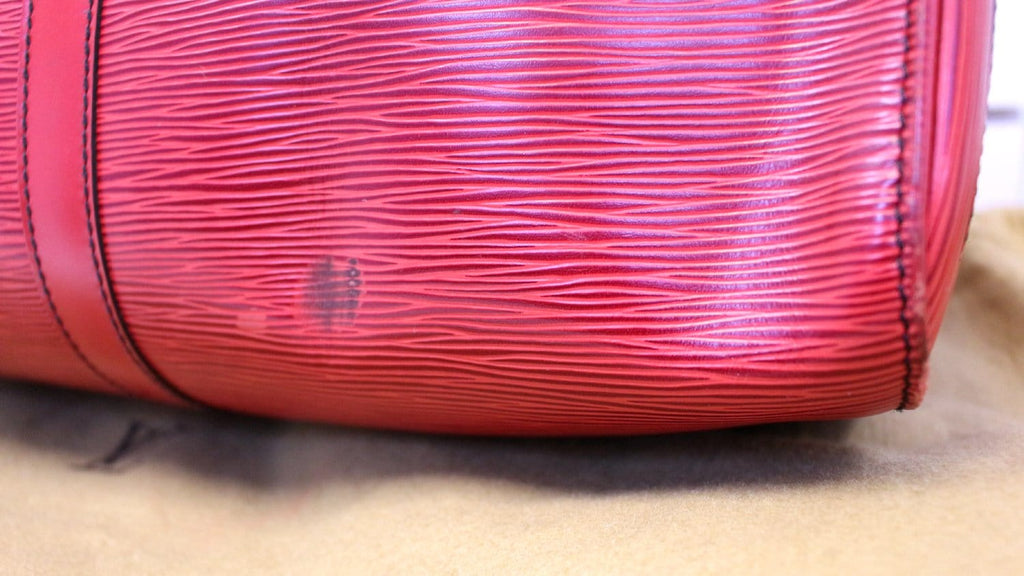 LOUIS VUITTON Epi Leather Red Keepall 45 Boston Bag