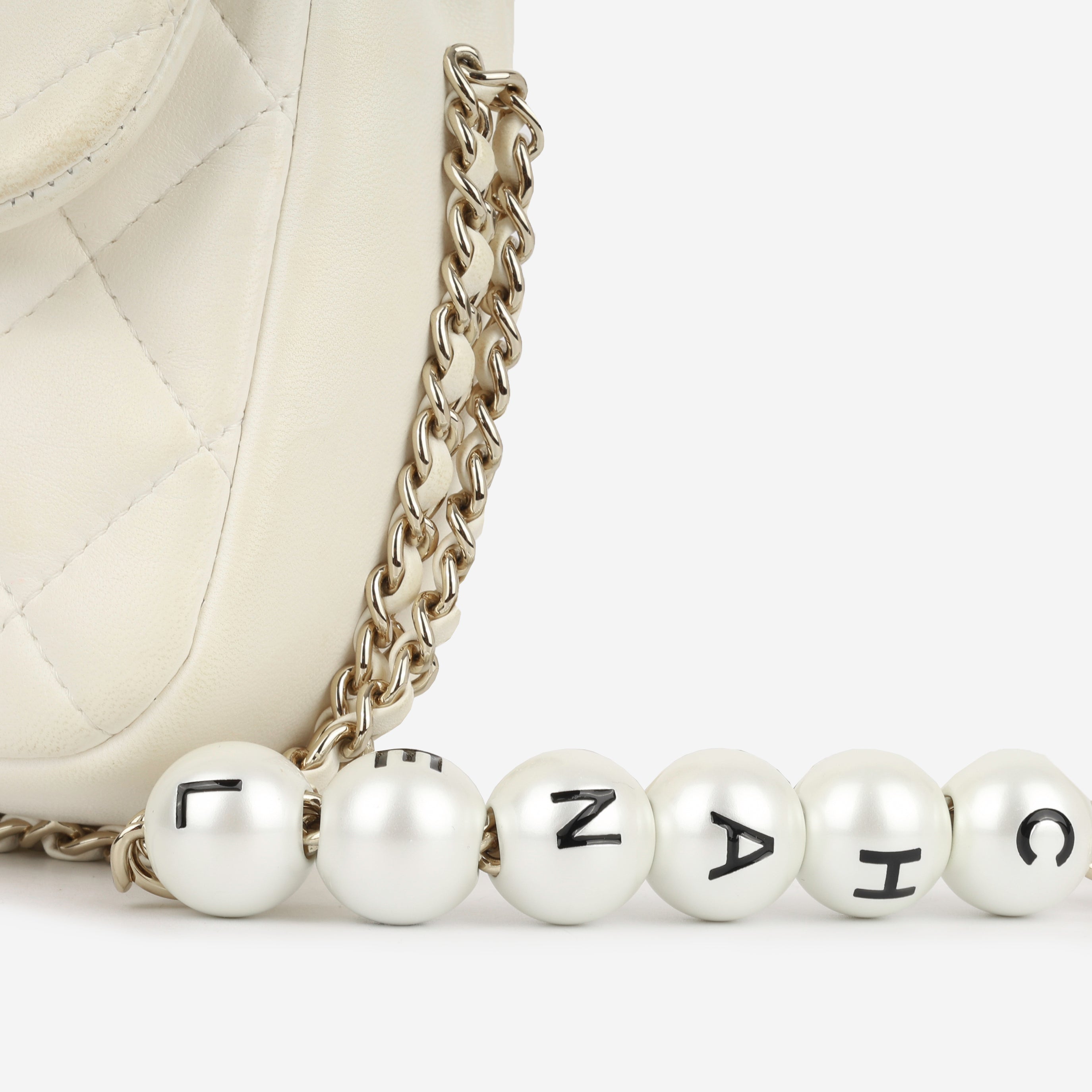 Pearl Logo Chain Around Flap