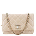 Chanel CC Pearl Caviar Quilted Leather WOC Crossbody Bag Off white