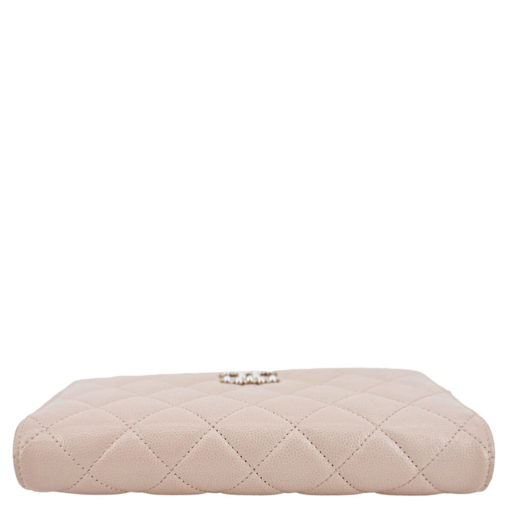 Chanel CC Pearl Caviar Quilted Leather WOC Crossbody Bag Off white