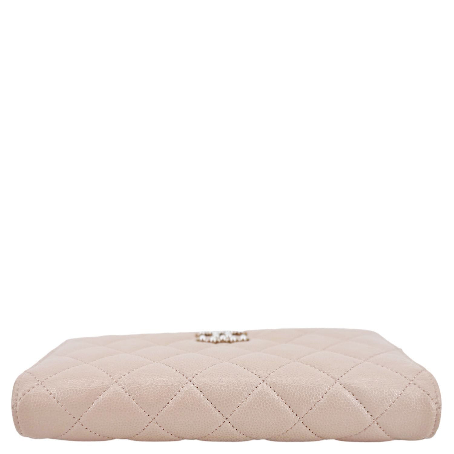 Chanel CC Pearl Caviar Quilted Leather WOC Crossbody Bag Off white