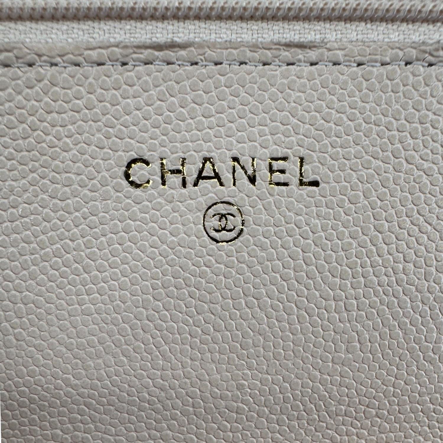 Chanel CC Pearl Caviar Quilted Leather WOC Crossbody Bag Off white