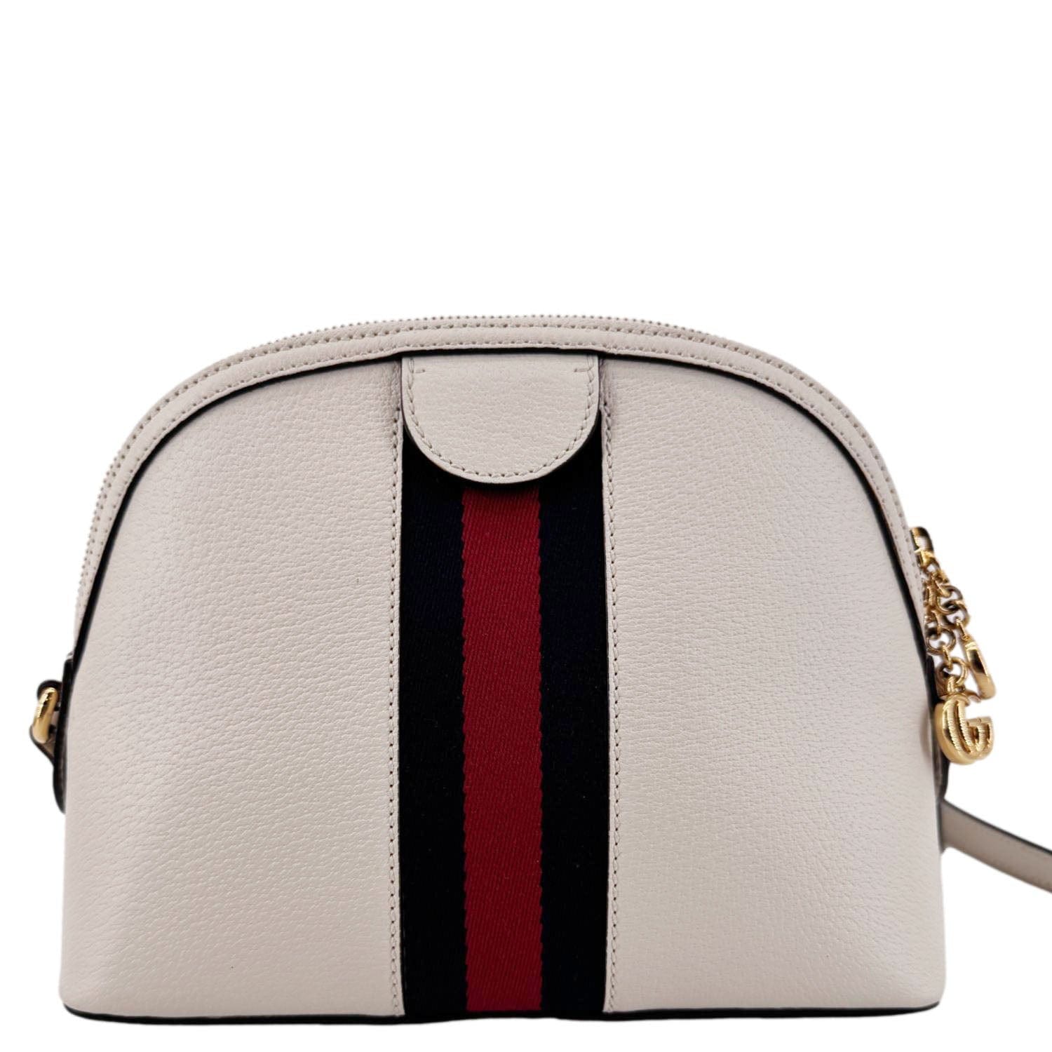 GUCCI Ophidia Dome Small Leather Shoulder Bag Off White 499621