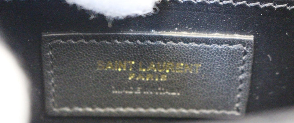YVES SAINT LAURENT Caviar Leather Black Leather Chain Clutch Crossbody Bag