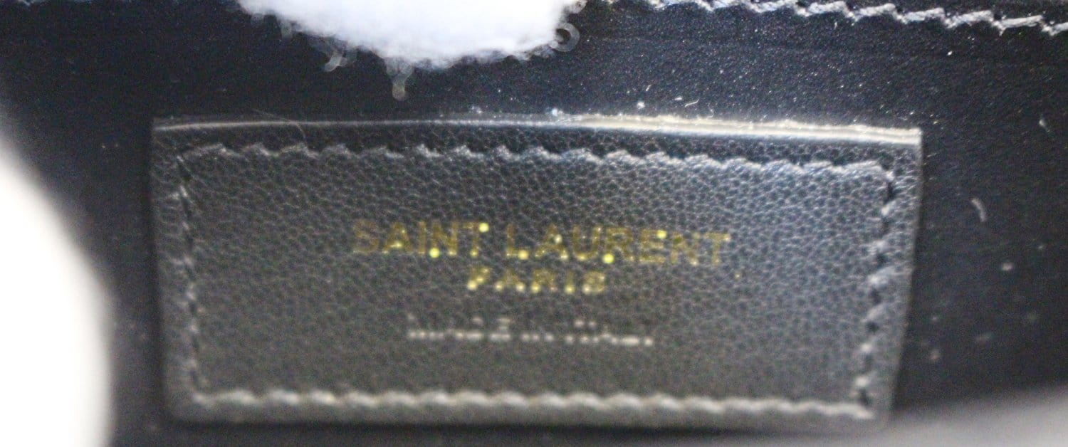 YVES SAINT LAURENT Caviar Leather Black Leather Chain Clutch Crossbody Bag