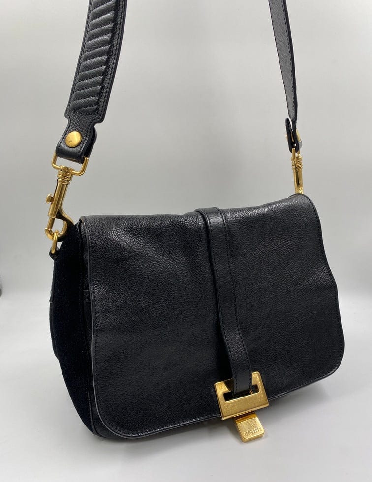 CÃ©line leather and suede crossbody