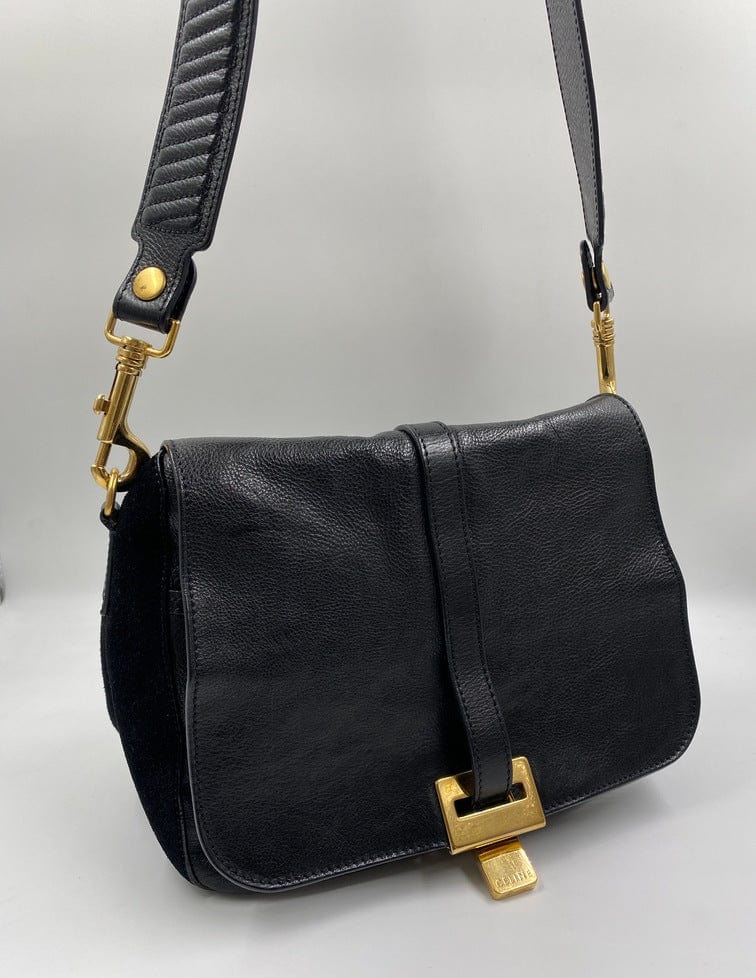 CÃ©line leather and suede crossbody