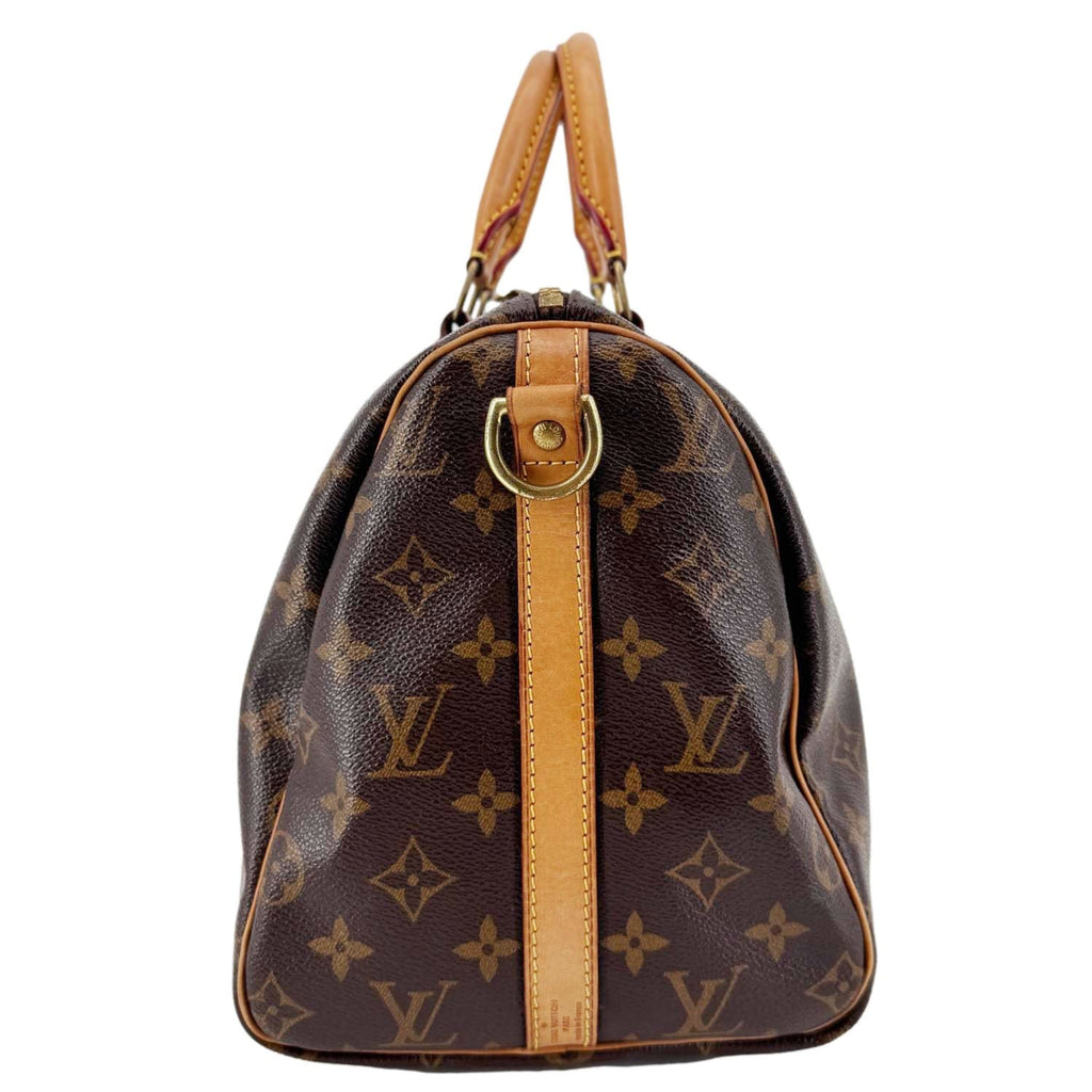 LOUIS VUITTON Speedy 30 Bandouliere Monogram Canvas Crossbody Bag Brown