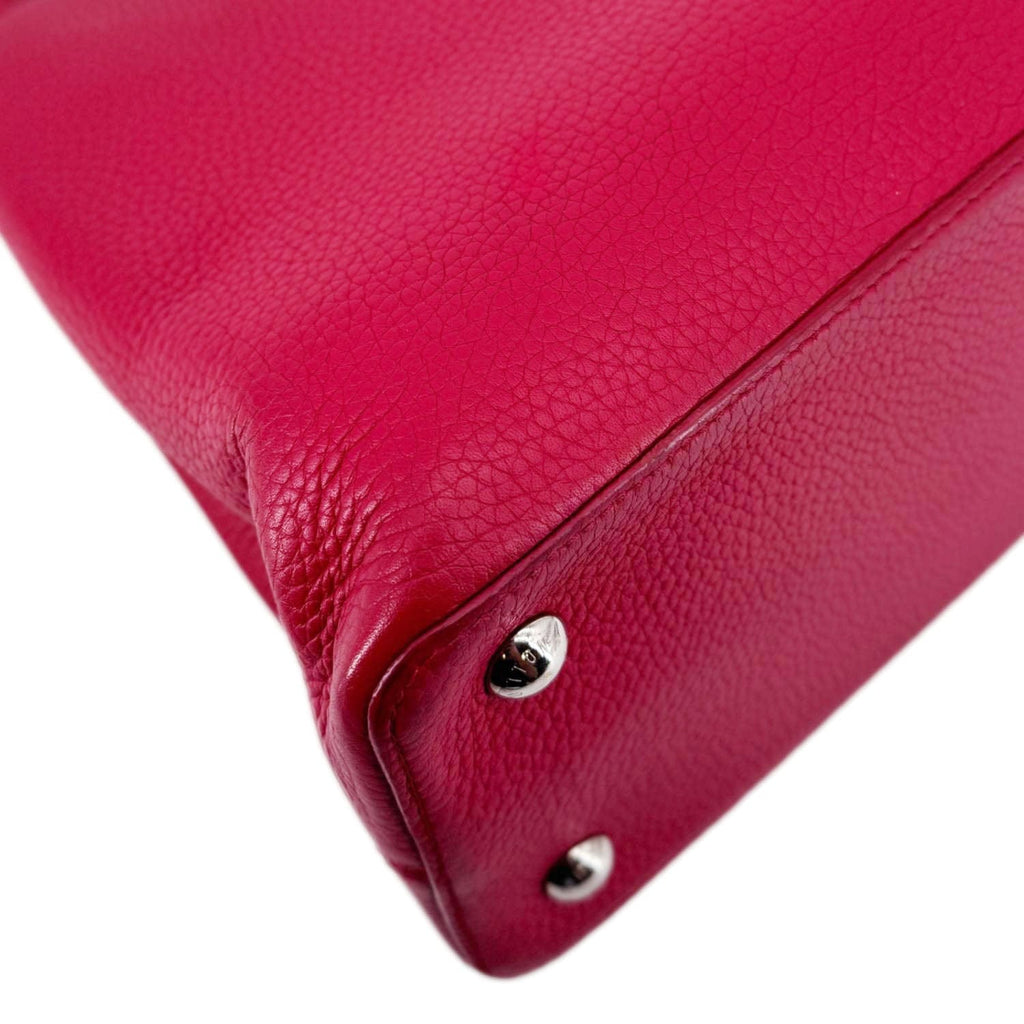 LOUIS VUITTON Capucines MM Taurillon Leather Satchel Bag Red