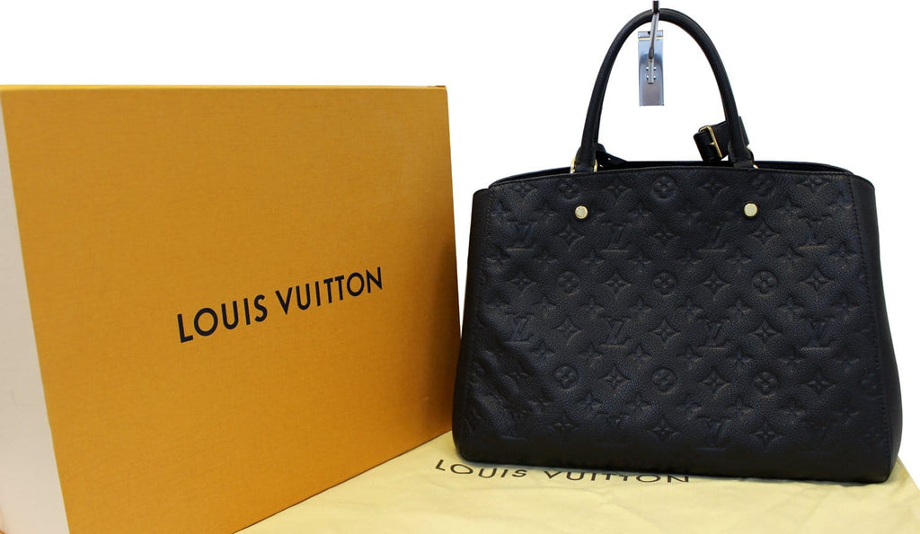 LOUIS VUITTON Monogram Empreinte Montaigne GM Noir Black Shoulder Bag