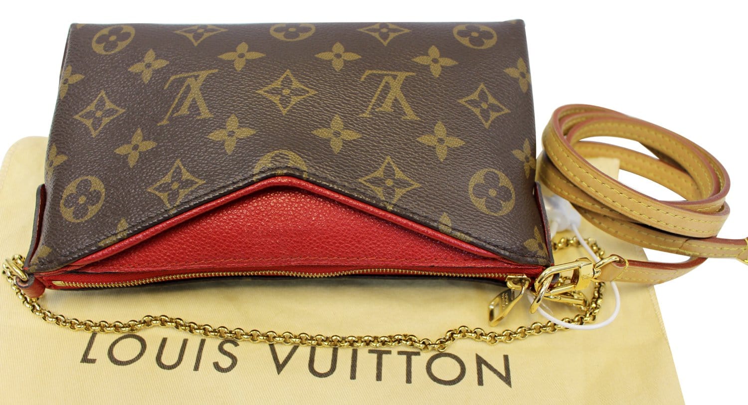 LOUIS VUITTON Monogram Canvas Pallas Clutch Crossbody Bag