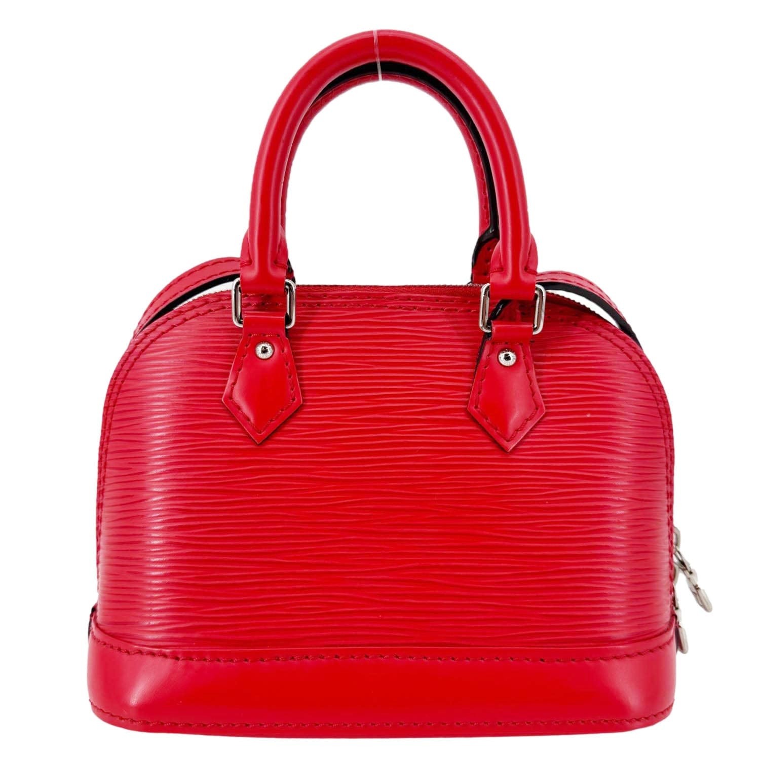 LOUIS VUITTON Nano Alma Epi Leather Satchel Bag Red