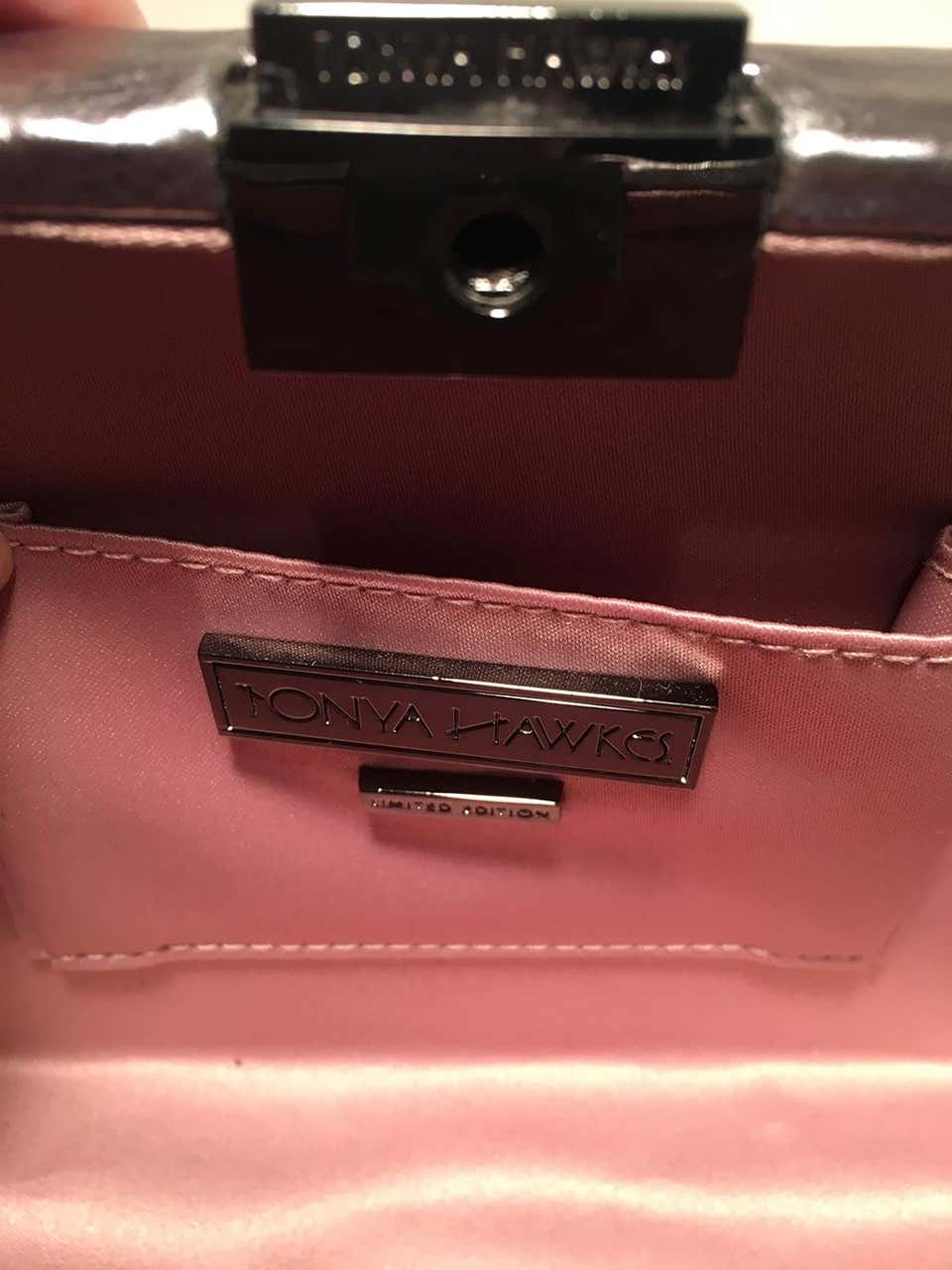 Tonya Hawkes SiLouis Vuittoner Metallic Embossed and Laser Cut Leather Convertible Clutch