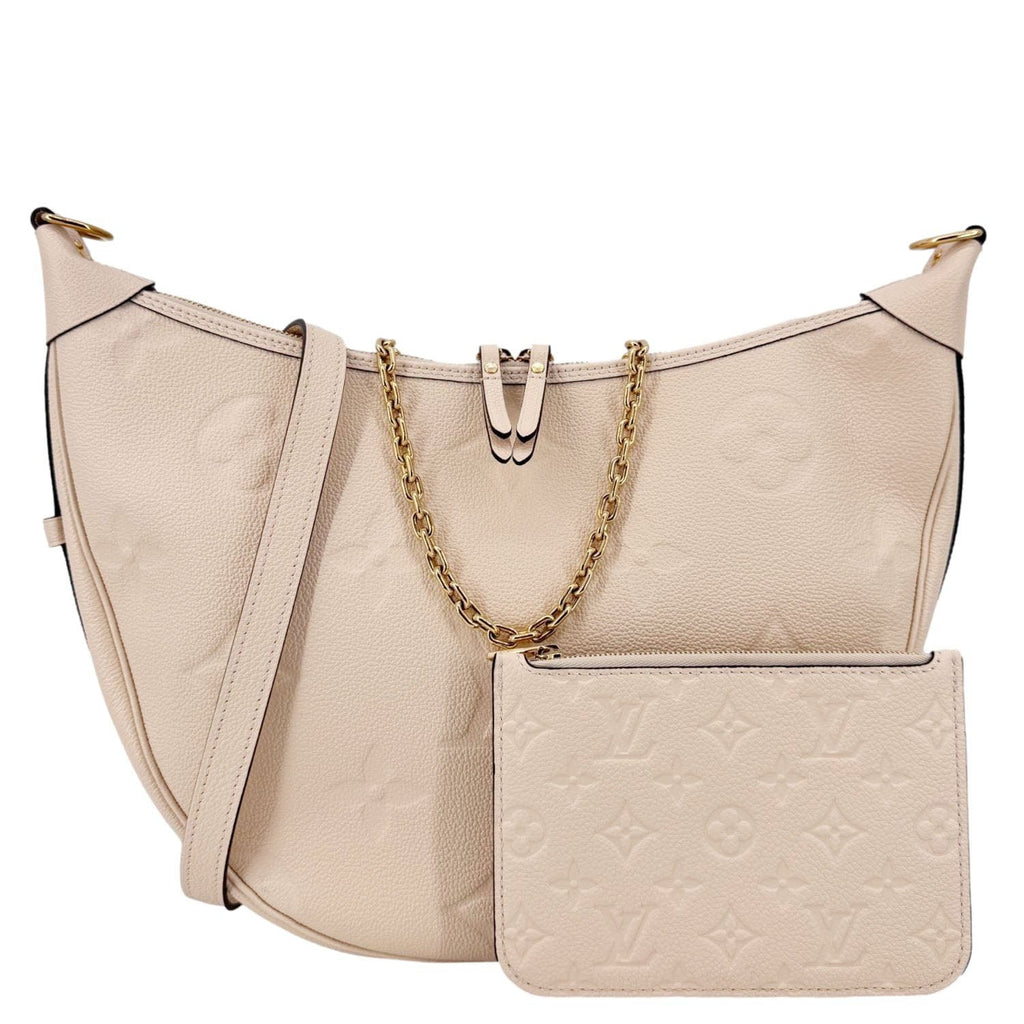 LOUIS VUITTON Loop Giant Monogram Empreinte Hobo Shoulder Bag Cream