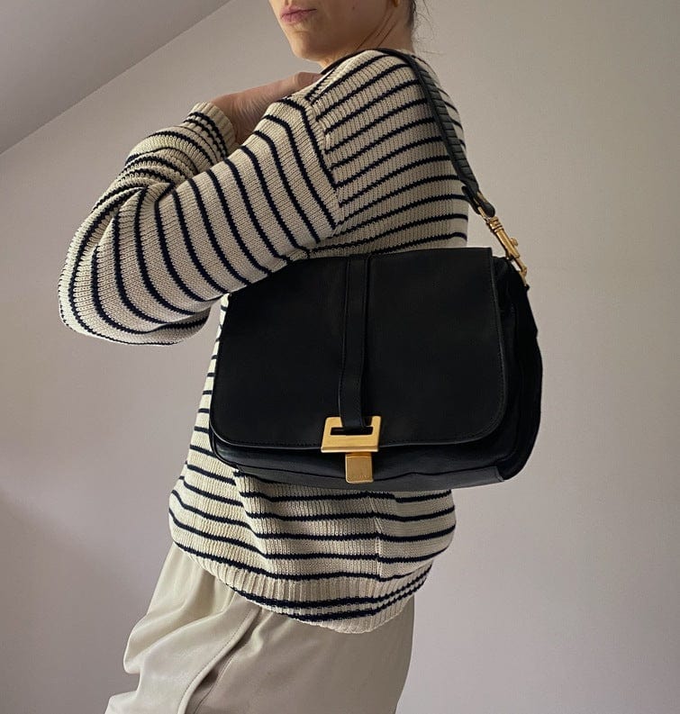 CÃ©line leather and suede crossbody