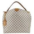 LOUIS VUITTON Graceful MM Damier Azur Hobo Shoulder Bag White