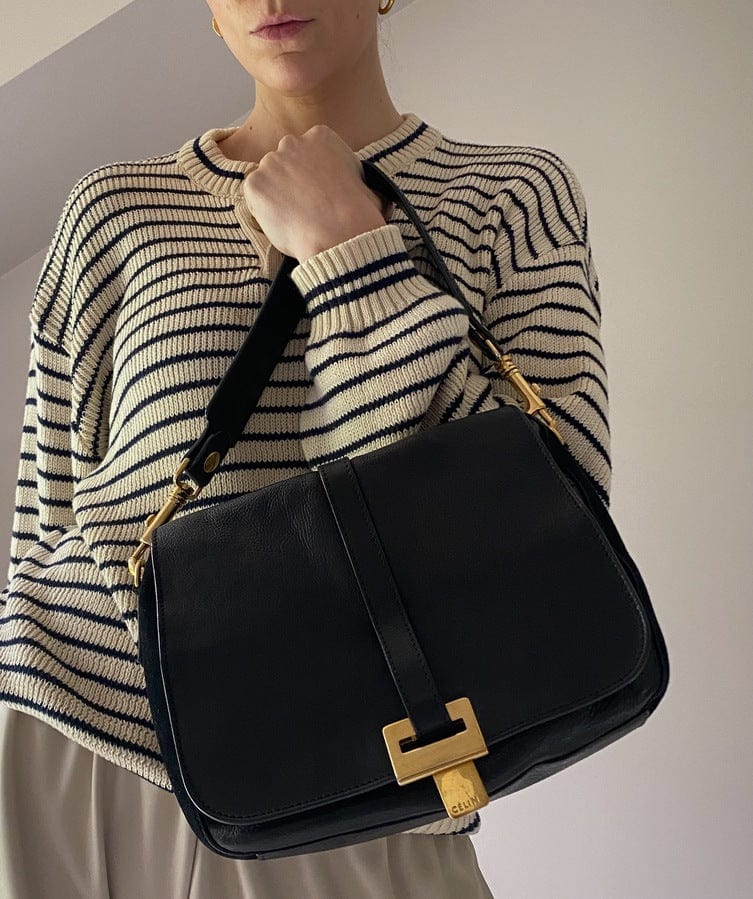 CÃ©line leather and suede crossbody