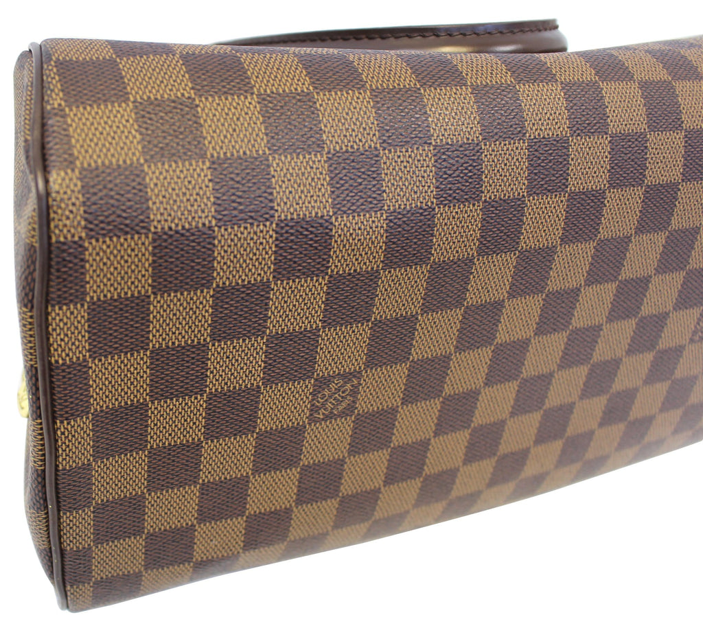 LOUIS VUITTON Damier Ebene Ribera MM Brown Satchel Bag