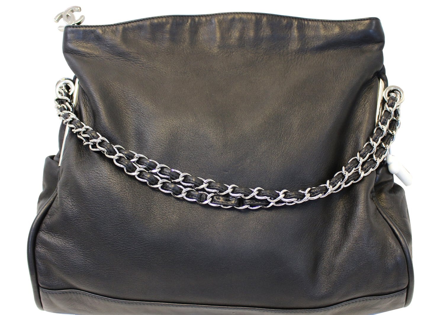 Chanel Shoulder Bag Black  Leather - CHANEL Bags