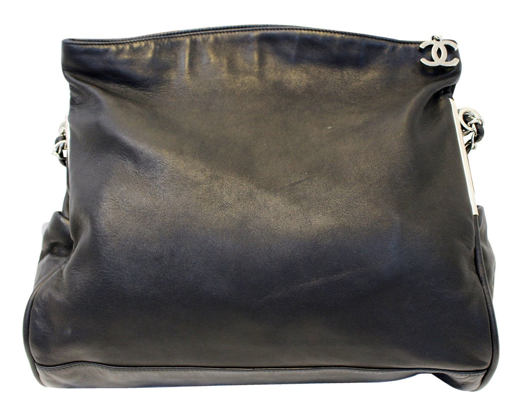 Chanel Shoulder Bag Black  Leather - CHANEL Bags