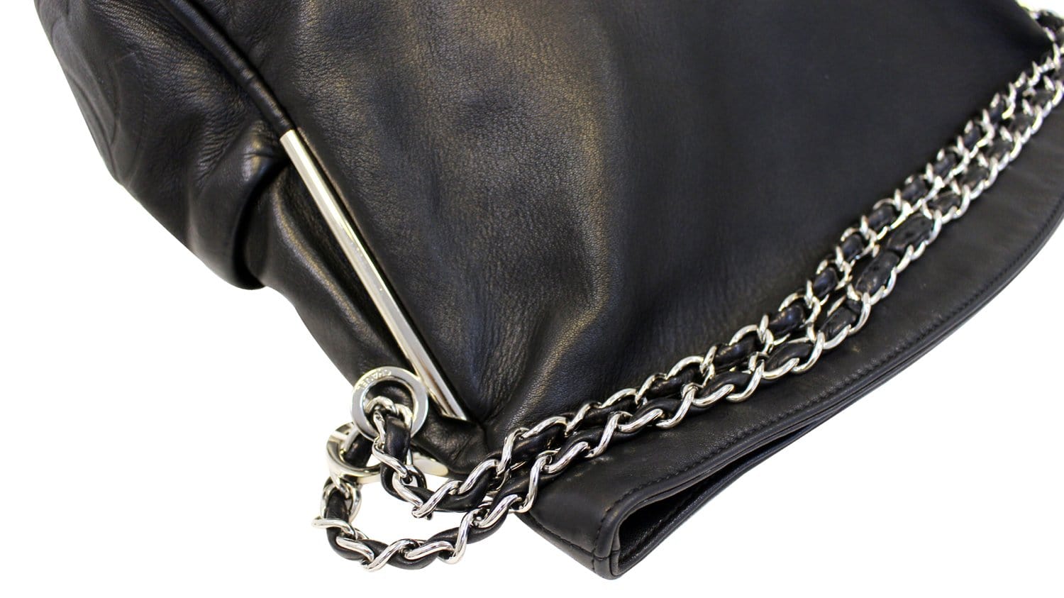 Chanel Shoulder Bag Black  Leather - CHANEL Bags