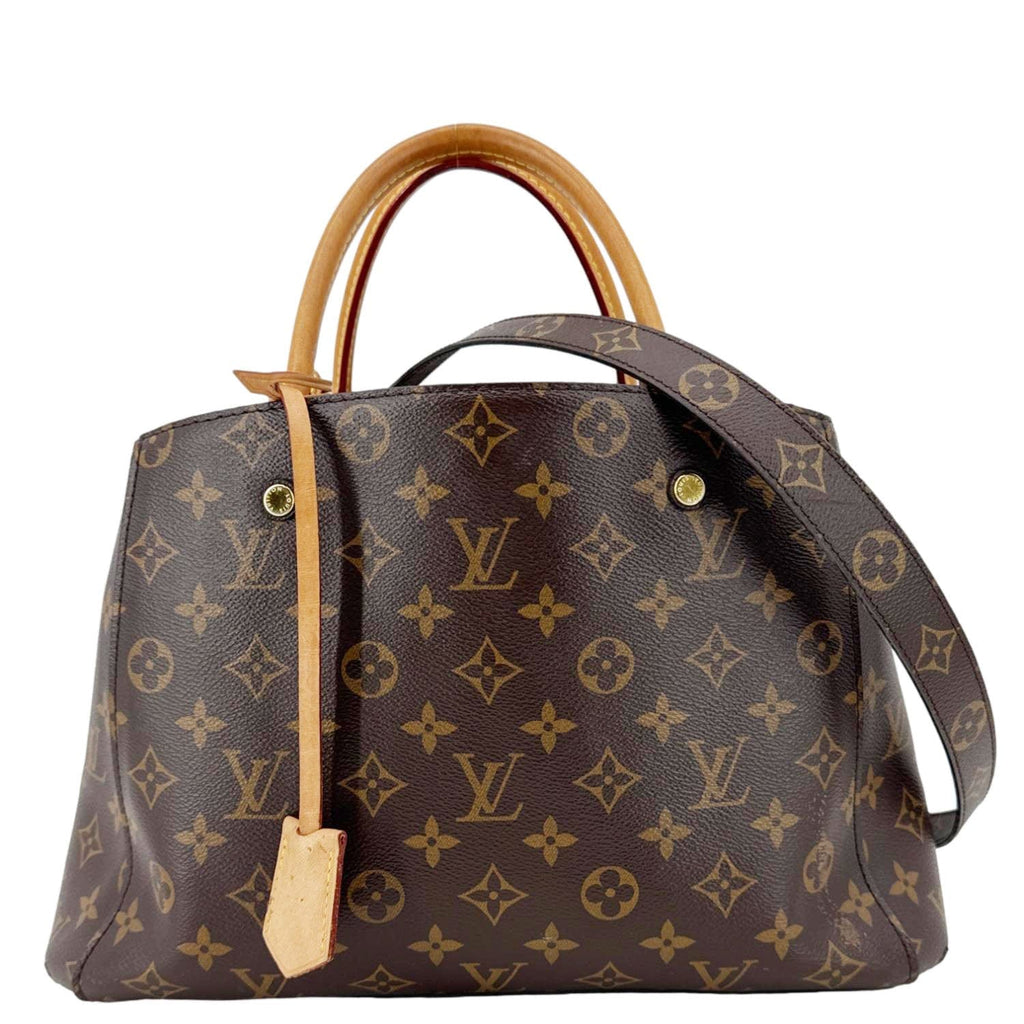 LOUIS VUITTON Montaigne BB Monogram Canvas Shoulder Bag Brown