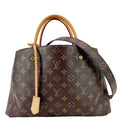 LOUIS VUITTON Montaigne BB Monogram Canvas Shoulder Bag Brown