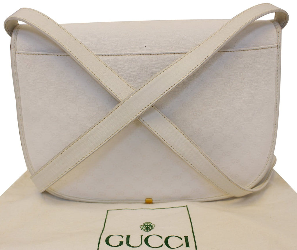 GUCCI Supreme White Flap Crossbody Bag