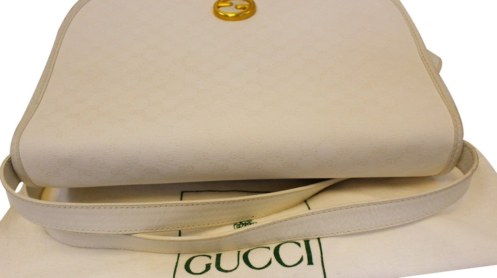 GUCCI Supreme White Flap Crossbody Bag