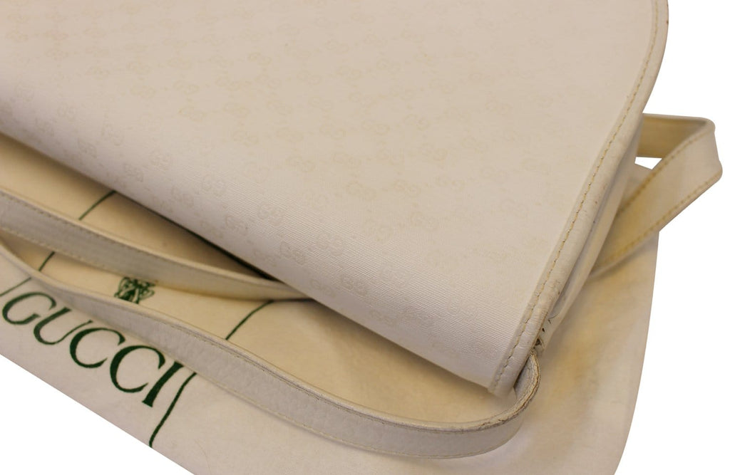 GUCCI Supreme White Flap Crossbody Bag