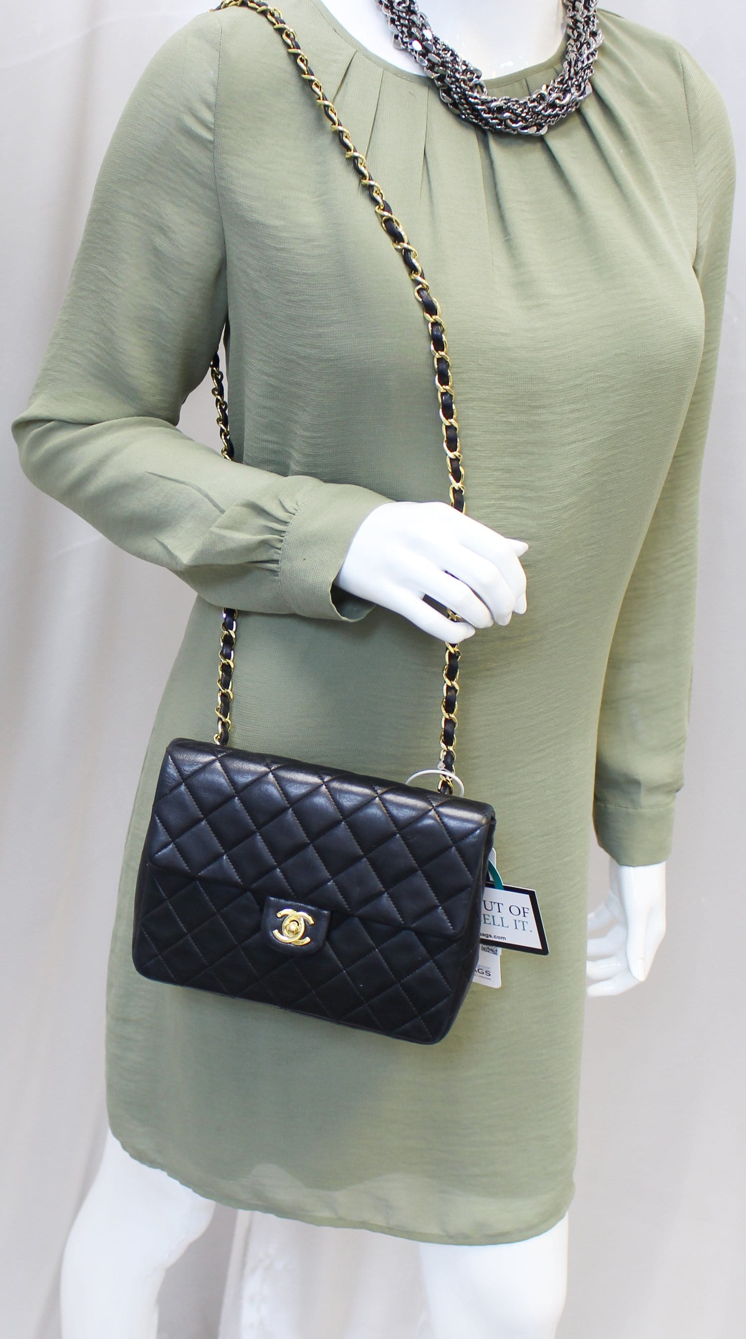Chanel Black Leather CC Classic Flap Shoulder Crossbody Bag