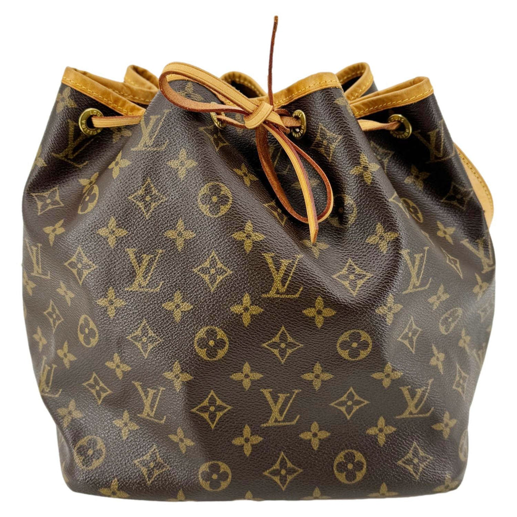 LOUIS VUITTON Petit Noe Monogram Canvas Shoulder Bag Brown