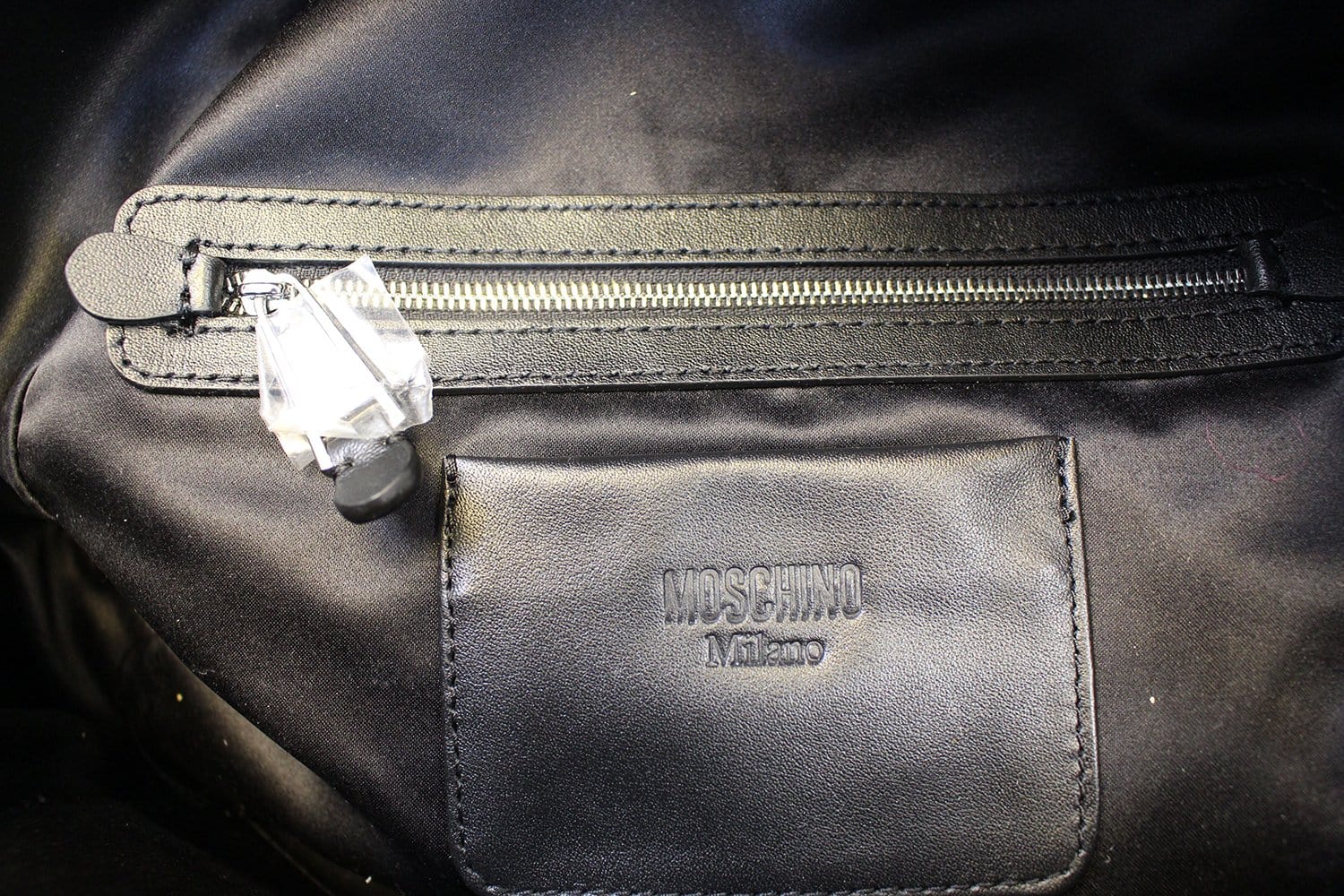 Moschino Women Large Studded Quilted Nylon Black Backpack - Sale