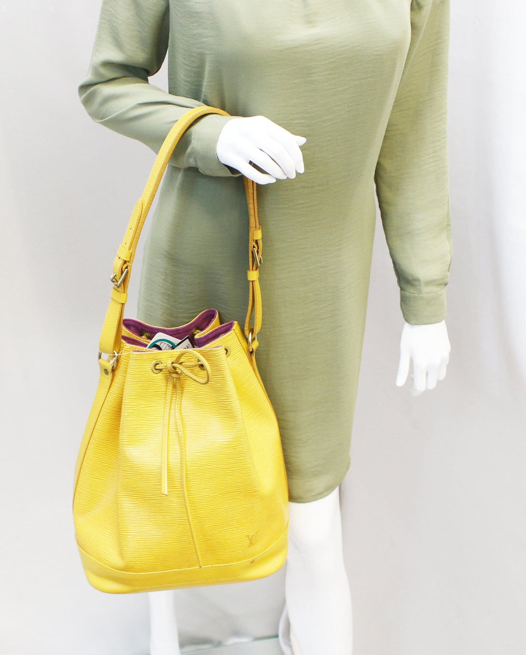 LOUIS VUITTON Yellow Epi Leather Large Noe Shoulder Bag