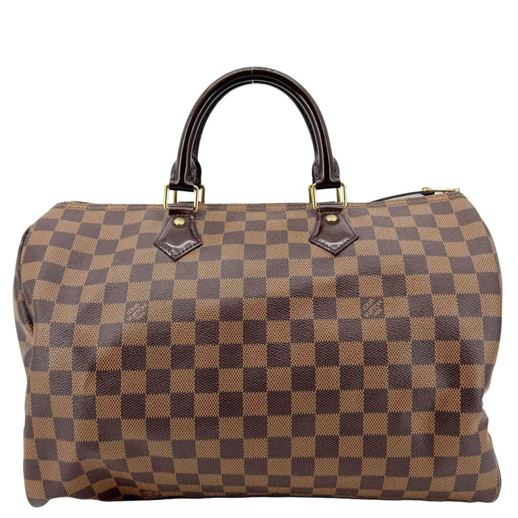 LOUIS VUITTON Speedy 35 Damier Ebene Satchel Bag Brown