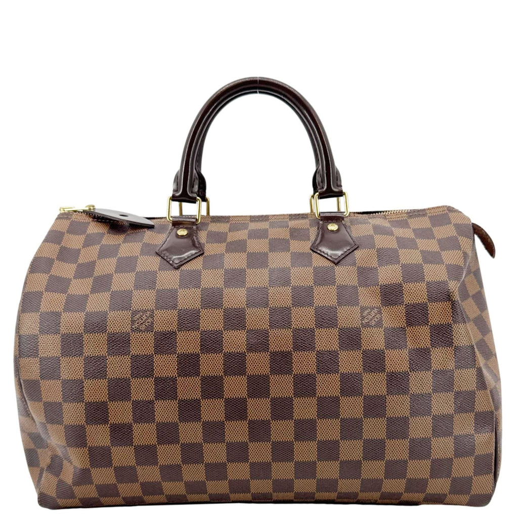 LOUIS VUITTON Speedy 35 Damier Ebene Satchel Bag Brown