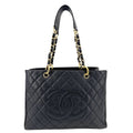 Chanel Grand Shopping Quilted Leather Tote Bag Black
