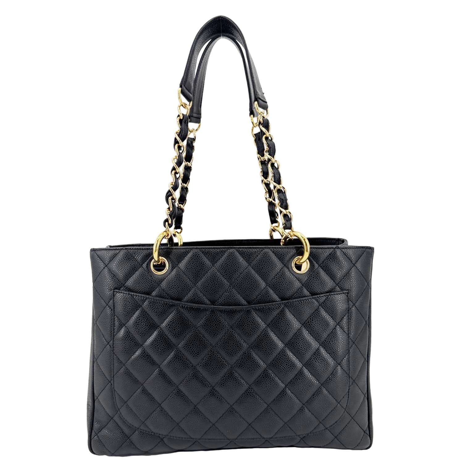 Chanel Grand Shopping Quilted Leather Tote Bag Black