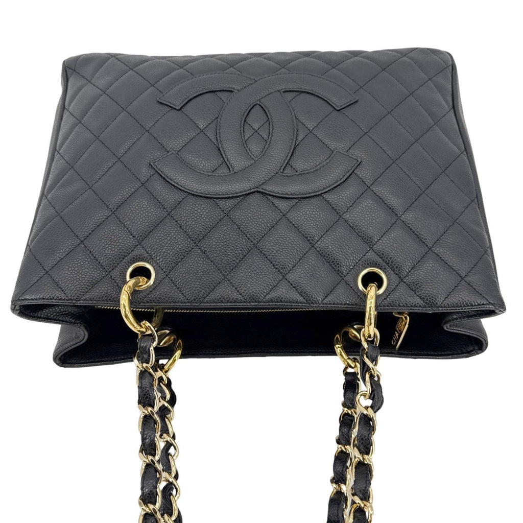 Chanel Grand Shopping Quilted Leather Tote Bag Black