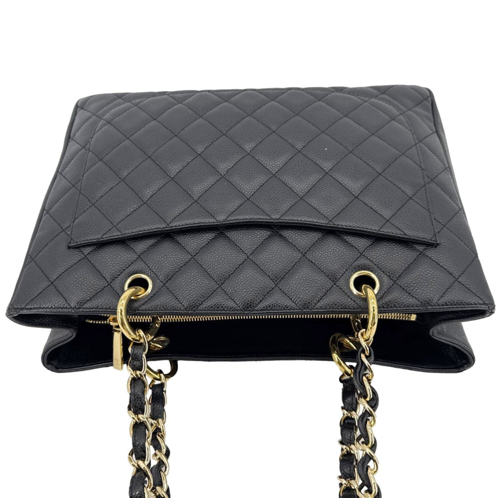 Chanel Grand Shopping Quilted Leather Tote Bag Black