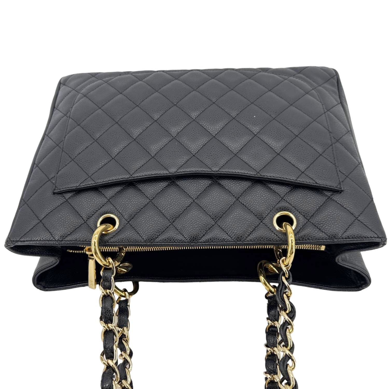Chanel Grand Shopping Quilted Leather Tote Bag Black