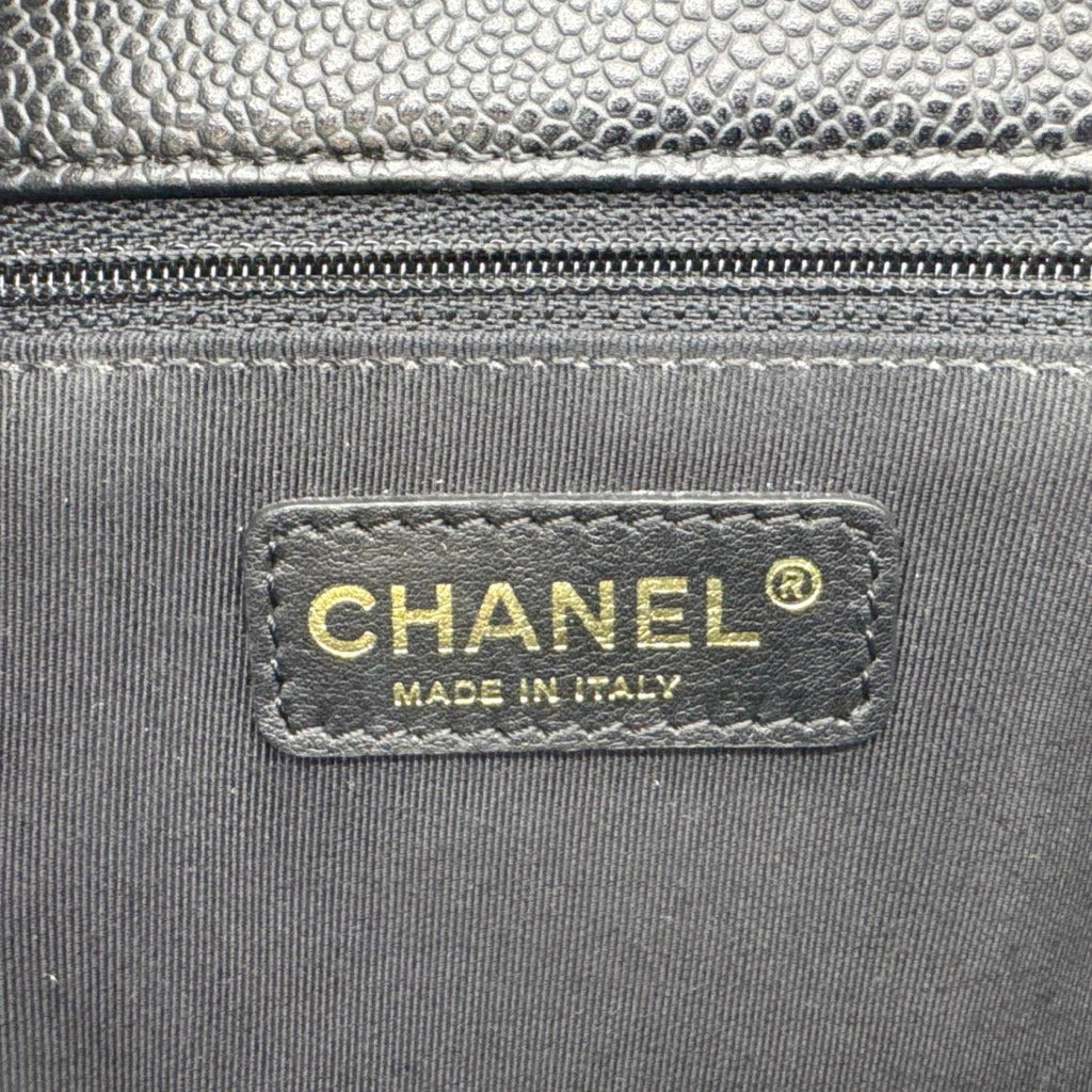 Chanel Grand Shopping Quilted Leather Tote Bag Black